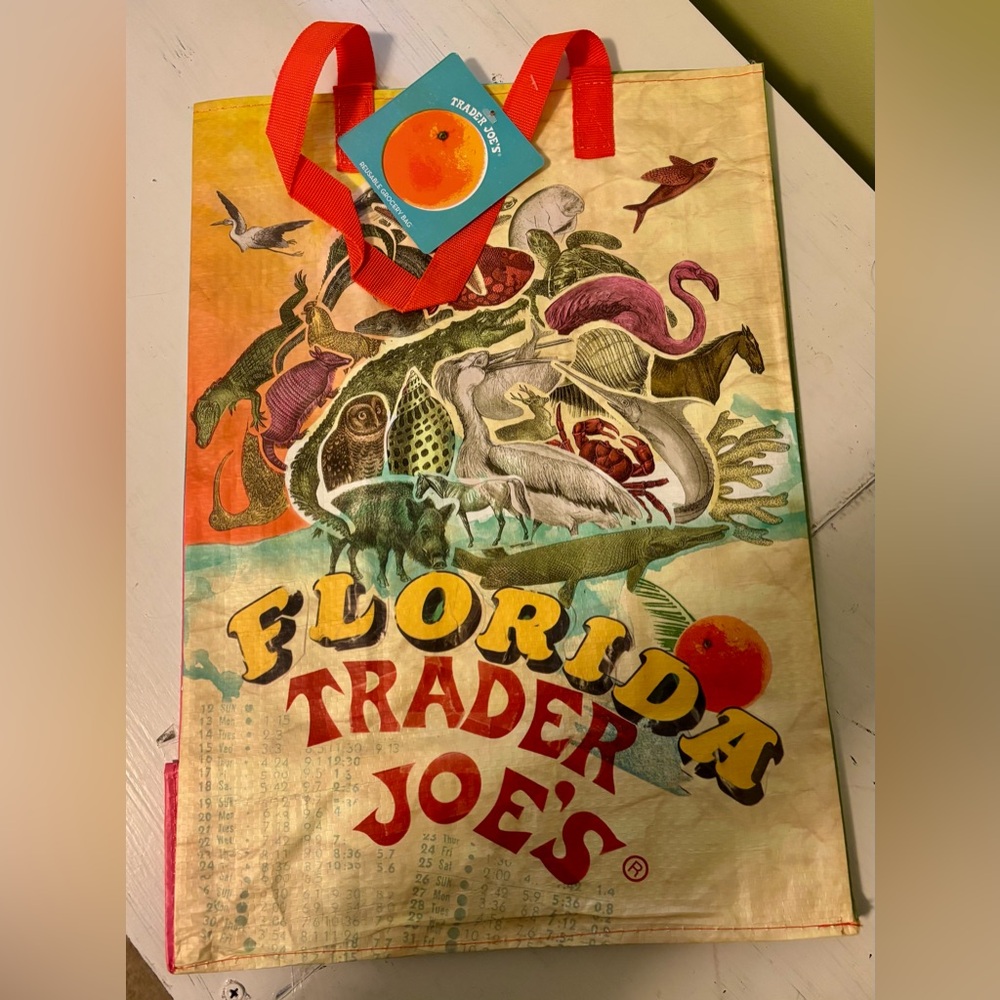 Trader Joe’s Florida Reusable Bag Grocery Shopping Tote Gift Bag NWT